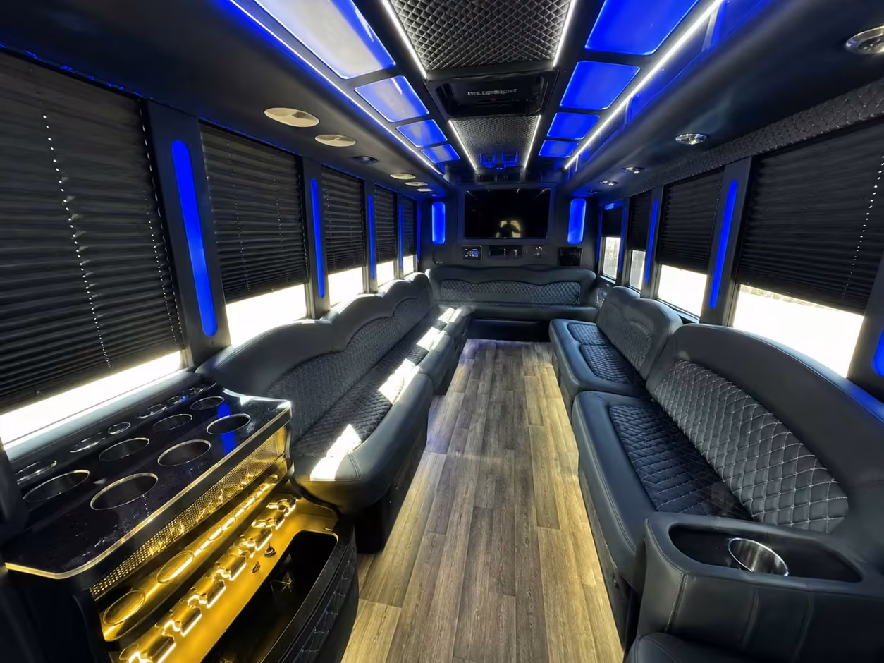 25 passenger party bus interior
