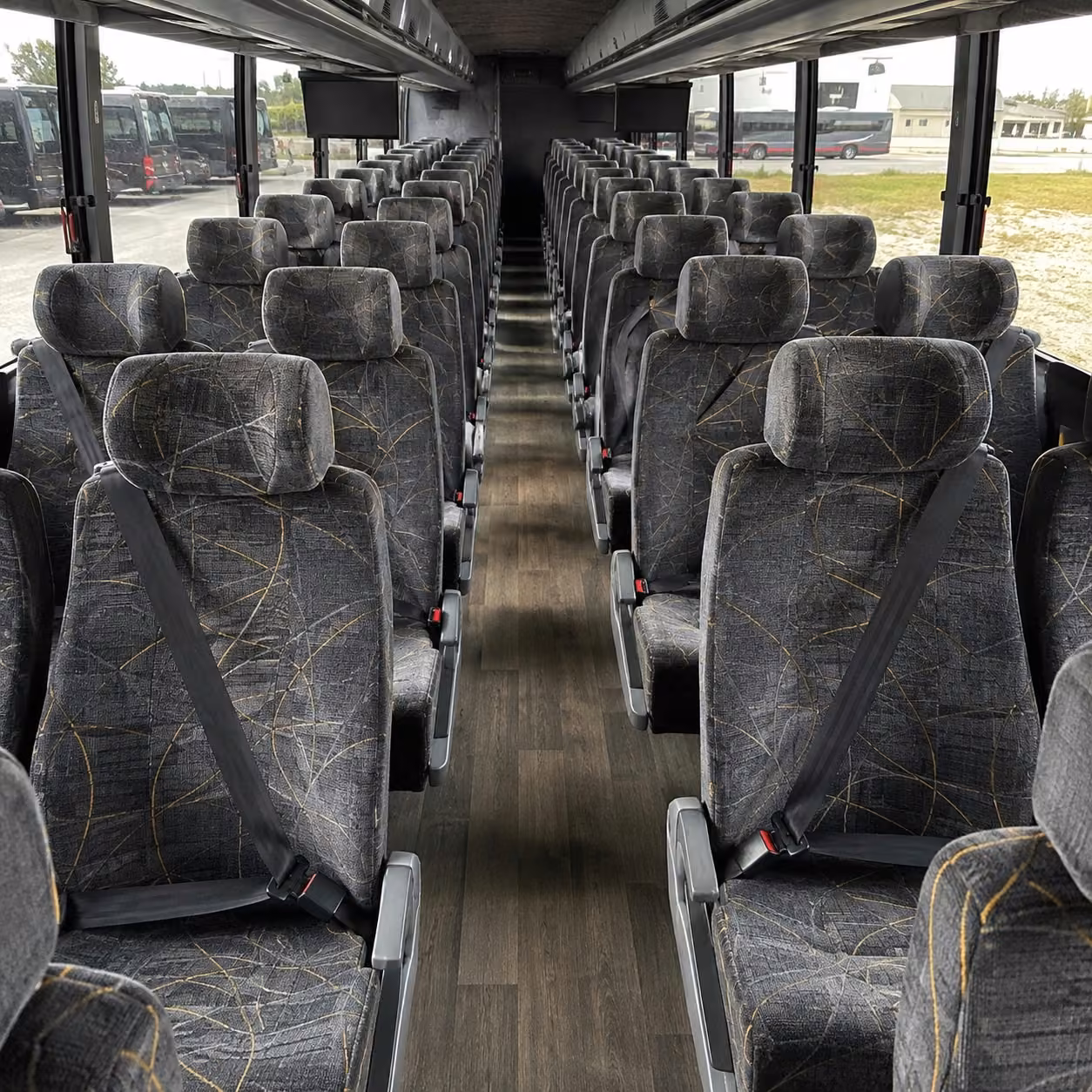 40 56 passenger charter bus inside